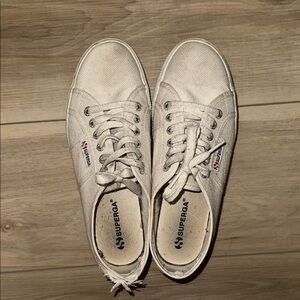 Superga Cream Canvas Sneakers